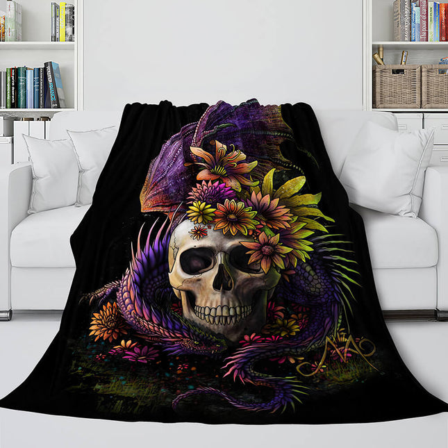 Halloween Decoration Skeleton Skull Bed Blanket Flannel Blanket Sets