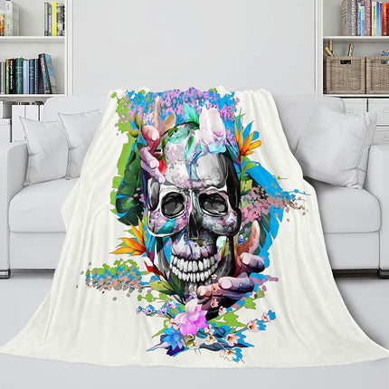 Halloween Decoration Skeleton Skull Bed Blanket Flannel Blanket Sets