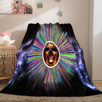 Halloween Horror Skull Flannel Fleece Blanket Skeleton Throw Blanket