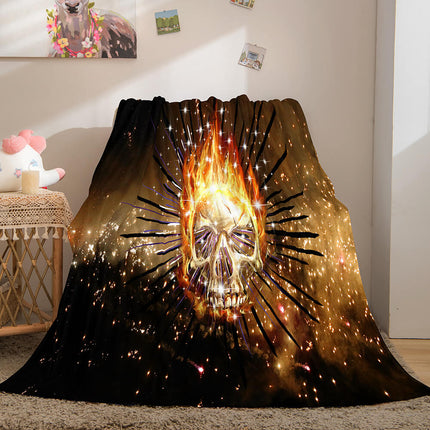 Halloween Horror Skull Flannel Fleece Blanket Skeleton Throw Blanket