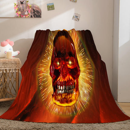 Halloween Horror Skull Flannel Fleece Blanket Skeleton Throw Blanket
