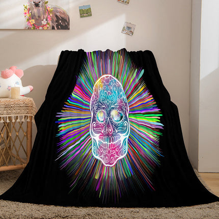 Halloween Horror Skull Flannel Fleece Blanket Skeleton Throw Blanket