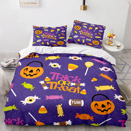 Halloween Pumpkin Cosplay Bedding Set Quilt Cover