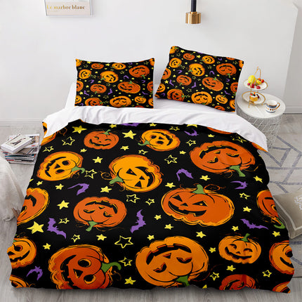 Halloween Pumpkin Cosplay Bedding Set Quilt Cover