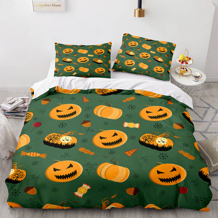 Halloween Pumpkin Cosplay Bedding Set Quilt Cover