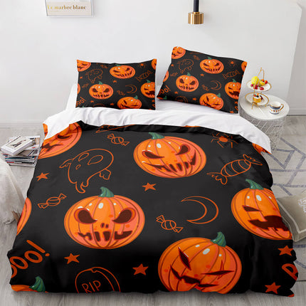 Halloween Pumpkin Cosplay Bedding Set Quilt Cover