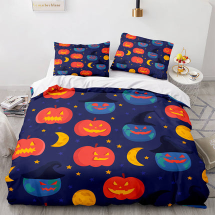 Halloween Pumpkin Cosplay Bedding Set Quilt Cover