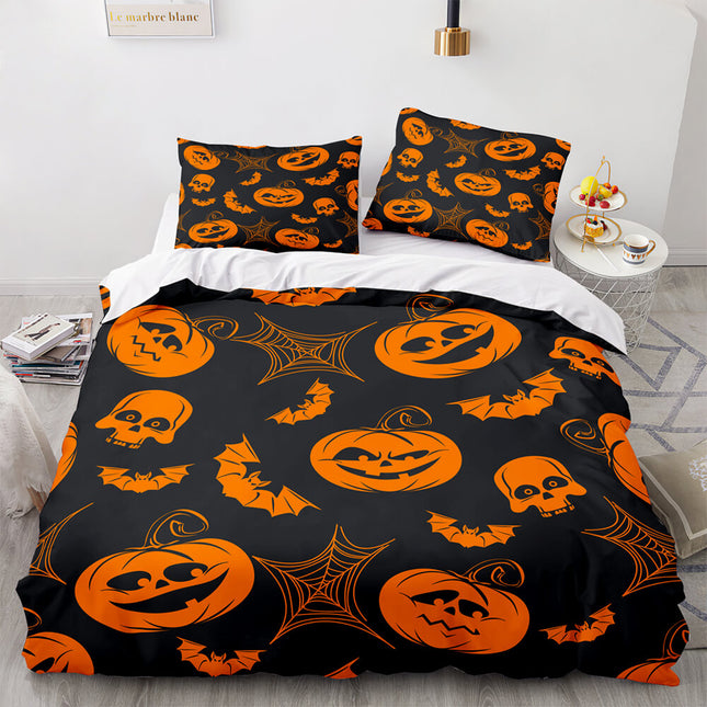 Halloween Pumpkin Cosplay Bedding Set Quilt Cover