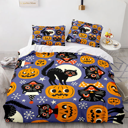 Halloween Pumpkin Cosplay Bedding Set Quilt Cover