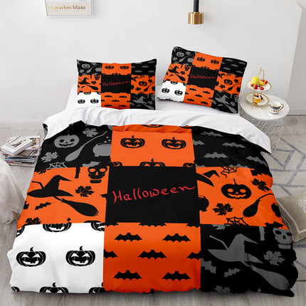Halloween Pumpkin Cosplay Bedding Set Quilt Cover