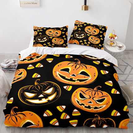Halloween Pumpkin Cosplay Bedding Set Quilt Cover