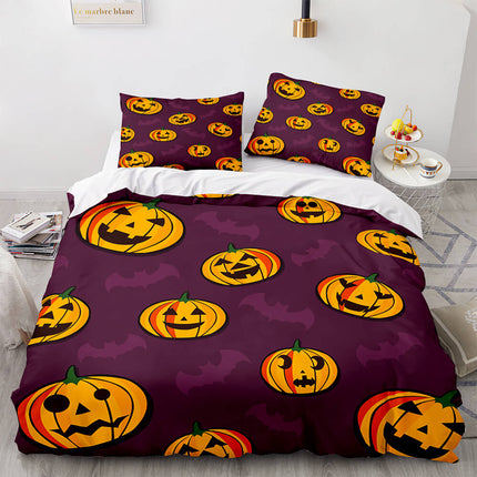 Halloween Pumpkin Cosplay Bedding Set Quilt Cover