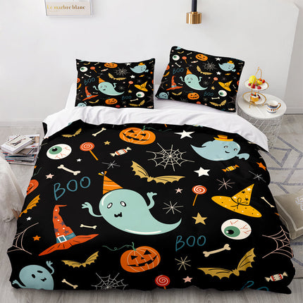 Halloween Pumpkin Cosplay Bedding Set Quilt Cover