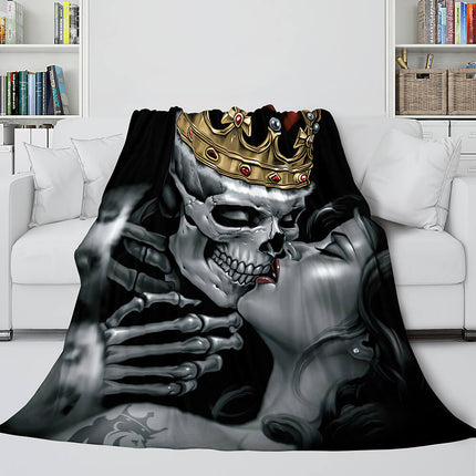 Halloween Skeleton Skull Flannel Blanket Throw Blanket