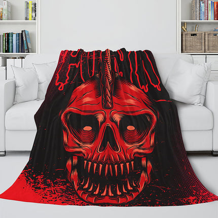 Halloween Skeleton Skull Flannel Blanket Throw Blanket
