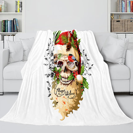 Halloween Skeleton Skull Flannel Blanket Throw Blanket