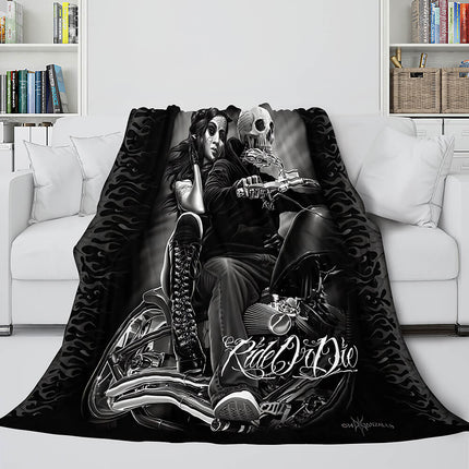 Halloween Skeleton Skull Flannel Blanket Throw Blanket
