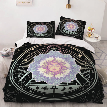 Hand Drawn Sun Face Bedding Sets Quilt Cover Without Filler