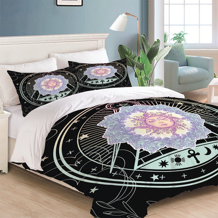 Hand Drawn Sun Face Bedding Sets Quilt Cover Without Filler
