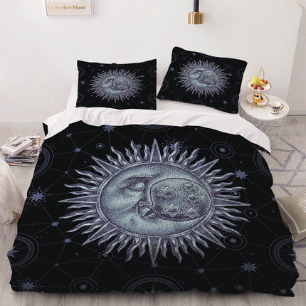 Hand Drawn Sun Face Bedding Sets Quilt Cover Without Filler