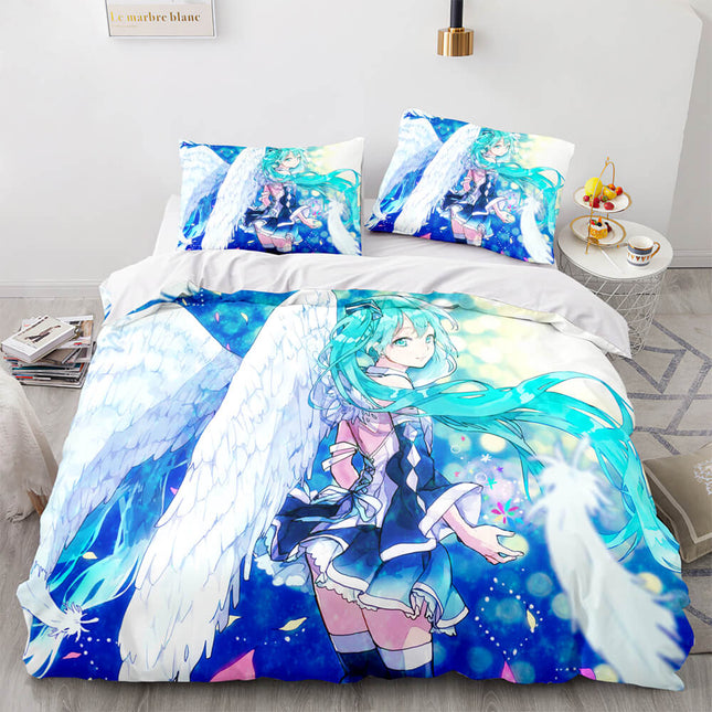 Hatsune Miku Pattern Bedding Set Quilt Cover Room Decoration