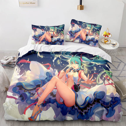 Hatsune Miku Pattern Bedding Set Quilt Cover Room Decoration