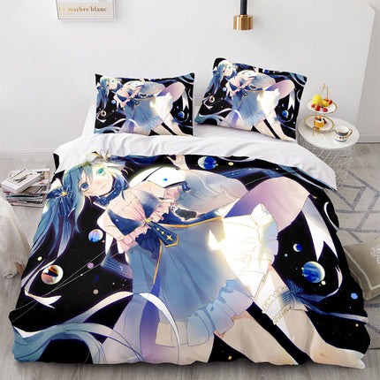 Hatsune Miku Pattern Bedding Set Quilt Cover Room Decoration