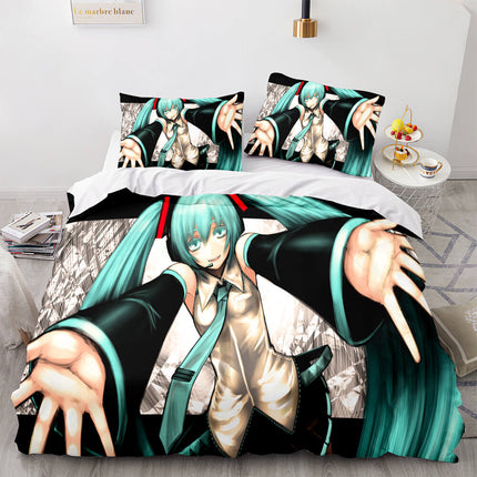 Hatsune Miku Pattern Bedding Set Quilt Cover Room Decoration