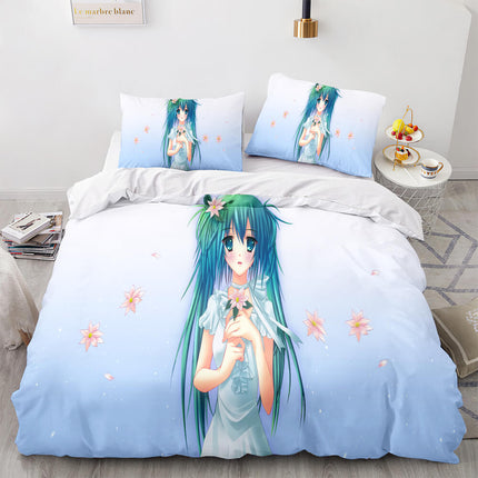 Hatsune Miku Pattern Bedding Set Quilt Cover Room Decoration