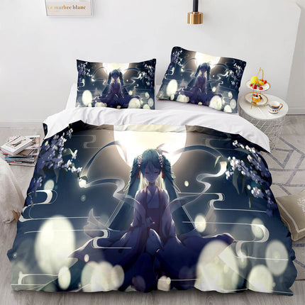 Hatsune Miku Pattern Bedding Set Quilt Cover Room Decoration