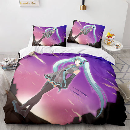 Hatsune Miku Pattern Bedding Set Quilt Cover Room Decoration