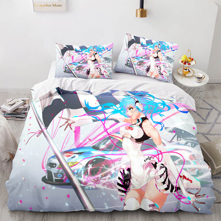 Hatsune Miku Cosplay Bedding Set Kids Quilt Cover