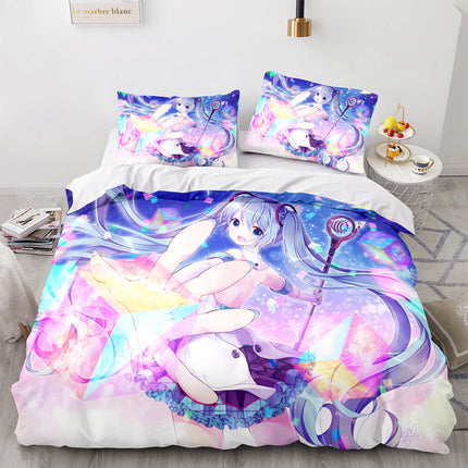 Hatsune Miku Pattern Bedding Set Quilt Cover Room Decoration