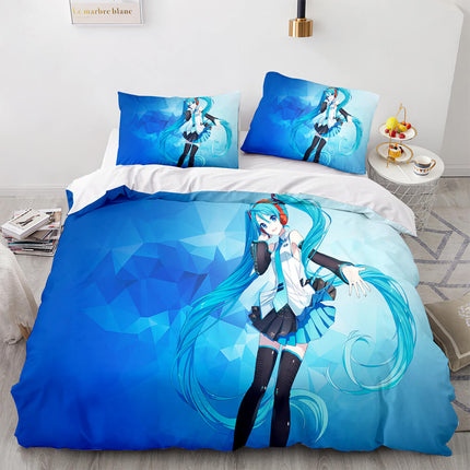 Hatsune Miku Cosplay Bedding Set Kids Quilt Cover