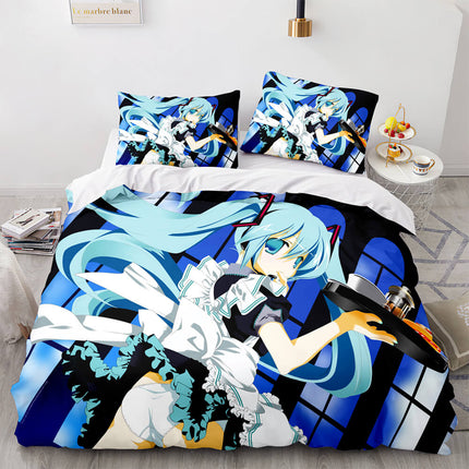 Hatsune Miku Pattern Bedding Set Quilt Cover Room Decoration