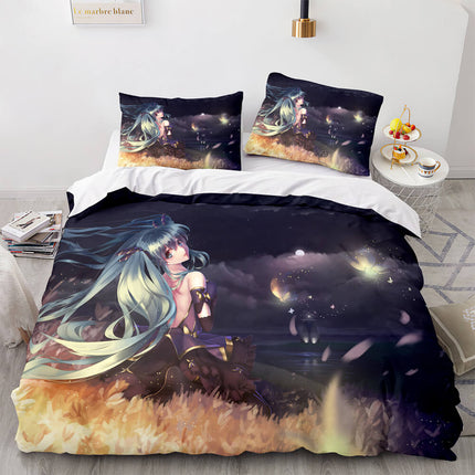Anime Hatsune Miku Bedding Set Cosplay Quilt Cover Without Filler