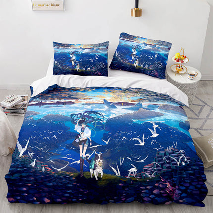 Anime Hatsune Miku Bedding Set Cosplay Quilt Cover Without Filler