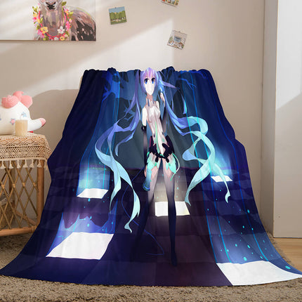 Hatsune Miku Cosplay Flannel Blanket Throw