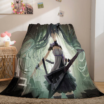 Hatsune Miku Cosplay Flannel Blanket Throw
