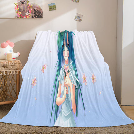 Hatsune Miku Cosplay Flannel Blanket Throw Soft Plush Bedding Sets