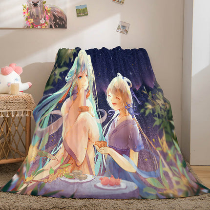 Hatsune Miku Cosplay Flannel Blanket Throw Soft Plush Bedding Sets