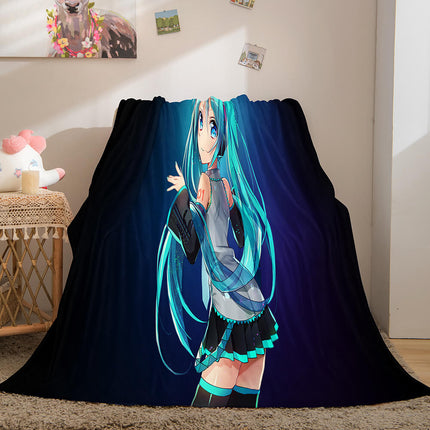 Hatsune Miku Cosplay Flannel Blanket Throw Soft Plush Bedding Sets