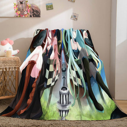 Hatsune Miku Cosplay Flannel Blanket Throw Soft Warm Plush Bed Sets