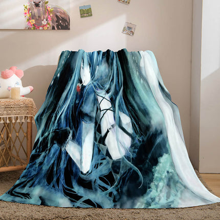 Hatsune Miku Cosplay Flannel Blanket Throw Soft Warm Plush Bed Sets