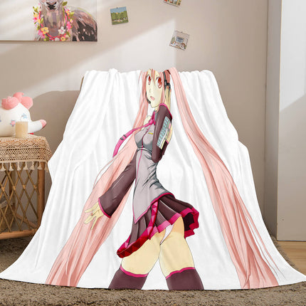 Hatsune Miku Cosplay Flannel Blanket Throw Soft Warm Plush Bed Sets