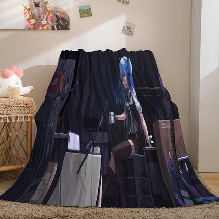 Hatsune Miku Cosplay Soft Flannel Blanket Throw