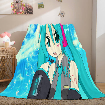 Hatsune Miku Flannel Blanket Cosplay Throw Blanket