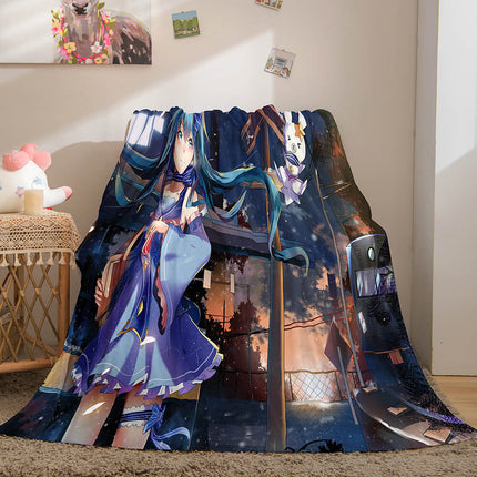 Hatsune Miku Flannel Blanket Cosplay Throw Blanket