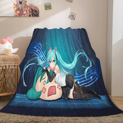 Hatsune Miku Flannel Blanket Cosplay Throw Blanket