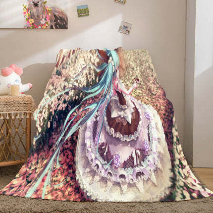 Hatsune Miku Flannel Blanket Cosplay Throw Blanket